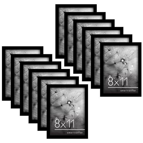 Americanflat 8x11 Picture Frame with Polished Plexiglass - Set of 12 - Signature Collection - Picture Frames with Engineer...
