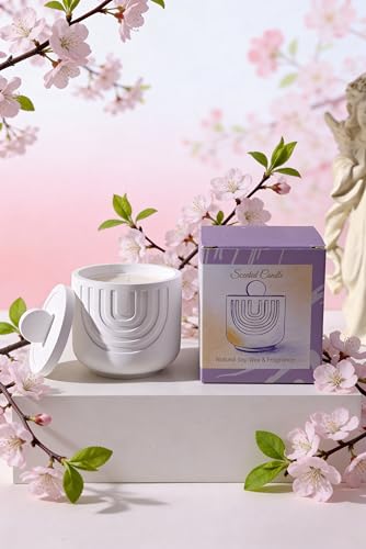 Viyffo 6.35oz Small Scented Candle - Sandalwood, Home Scented Candle for Women and Men, Non Toxic Soy, Decorative Handmade...