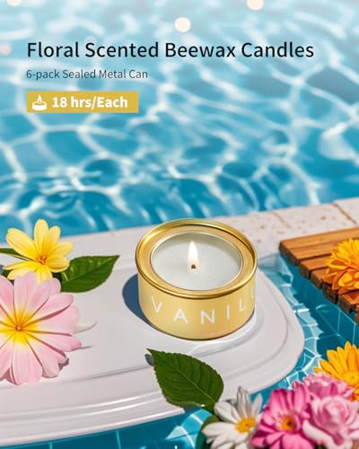 Floral Scented Candles Gift Set, Natural Beeswax with Essential Oils, Holiday Aromatherapy Candles for Christmas Stocking ...