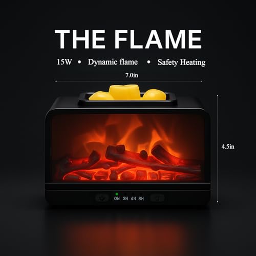 MeplLivs Dynamics Flame Fireplace Electric Wax Melt Warmer PTC Heating Plate Monochromatic Wax Burner Fragrance Wax Warmer...