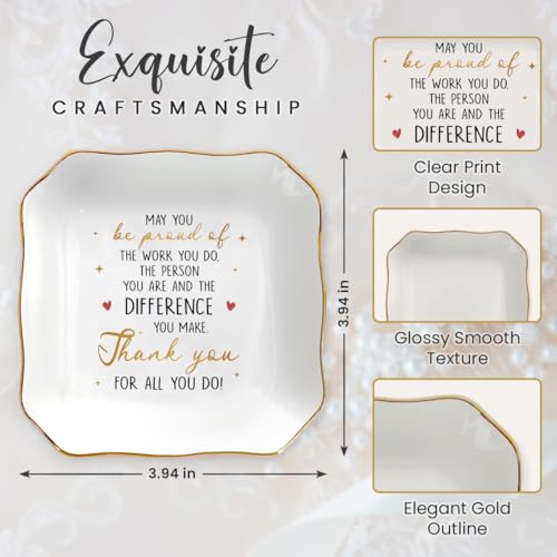 Appreciation Gift for Mom on Mothers day Birthday 2026 - Thank You Gifts for Mom Women, Inspirational Ring Jewelry Dish, R...