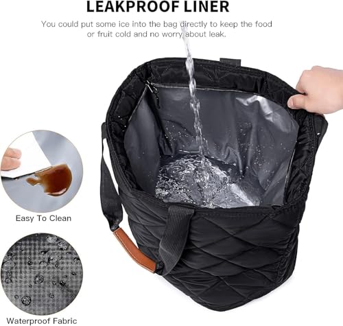 TIIOCTI Insulated Cooler Bag Reusable Grocery Tote Bags Transport Large Lunch Box for Women