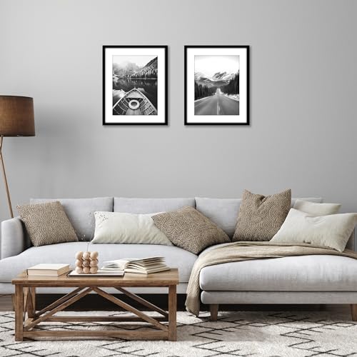 Americanflat 16x20 Picture Frame with Polished Plexiglass - Set of 2 - Use as 12x16 Frame with Mat or Display 16x20 Photo ...
