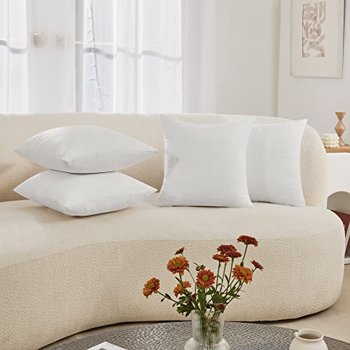 Deconovo Decorative Throw Pillow Covers - Set of 4 Soft Linen Cushion Covers, 18x18 Inch, Green & Machine Washable Pillowc...