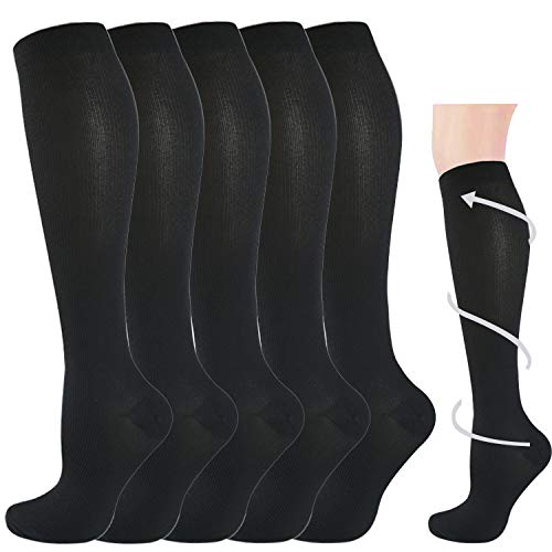 Graduated Compression Socks for Women&Men 20-30mmhg Knee High Socks Travel Hiking Running Stocking