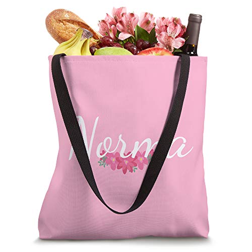 Custom Norma Gift Personalized Name Flowers Floral Pink Tote Bag