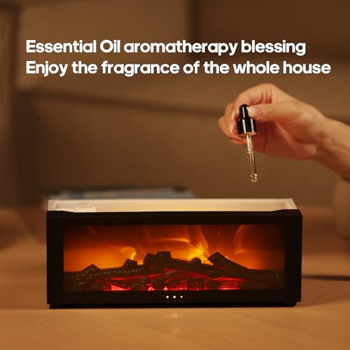 Essential Oil Diffuser Flame Colorful Water Vapor Fireplace Diffusers Fire Humidifier for Aromatherapy Aroma Therapy Machi...