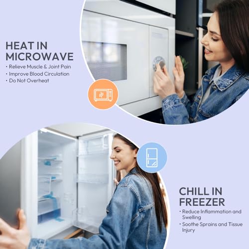 Microwavable Heat Pad for Neck and Shoulders, Weighted Microwave Moist Heating Wrap for Pain Relief Sore Muscle Stress Ten...