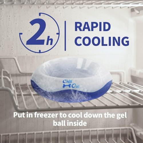 ALL FOR PAWS Dog Cooling Water Bowl, Pet Cold Frosty Bowl Cooler for Small Dogs & Cats, Summer Chill Out Water & Food Bow...