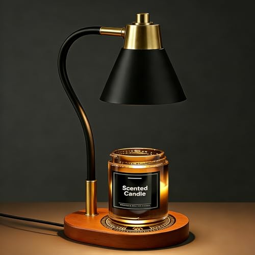 HISBO Candle Warmer Lamp with Timer & Dimmer, Adjustable Height Electric Wax Melter for Jar Candles, Dimmable Candle Lamp ...
