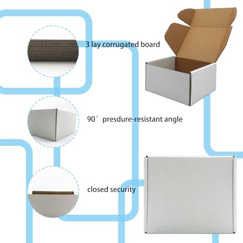 6x5x3 inch Shipping Boxes, White Corrugated Cardboard Box Literature Mailing Shipping Packaging Recyclable Storage Boxes a...