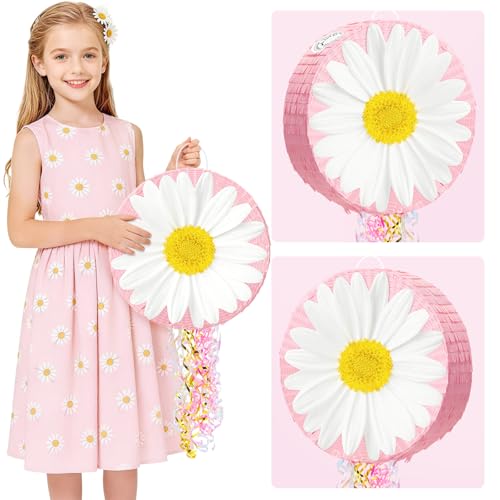 WERNNSAI Daisy Flower Piñata - Daisy Party Game Pink Flower Piñata for Girls Birthday Party Decorations Spring Party Favor...