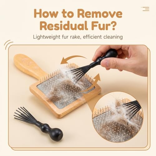 GROOMAGE Large Slicker Brush for Dogs & Cats, Professional Dog Grooming Brushes for Poodles & Doodles, Long Pins Natural B...