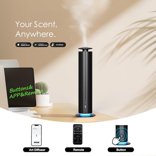 Waterless Essential Oil Diffuser, Long Lasting Aromatherapy Scent Diffuser for Home with Light Mode, 1500 Sq. Ft Coverage ...