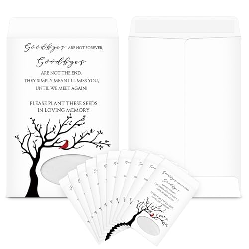 Humyoun 100 Pcs Cardinal Memorial Coin Envelopes Kraft Small Coin Envelopes Plant Small Flower Packets Celebration of Life...