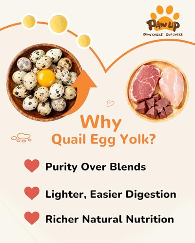 PAWUP Freeze Dried Cat & Dog Treats, Natural Quail Egg Yolk, Single Ingredient, High-Protein Pet Snacks for Skin & Coat He...