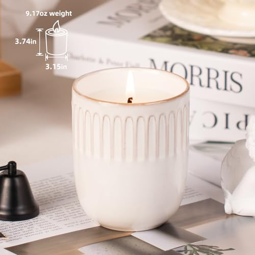 Scented Candle, 9oz White Soy Candles, Lavender Scented Candles for Women & Men, Long-Lasting Aromatherapy Jar Candle Wax ...