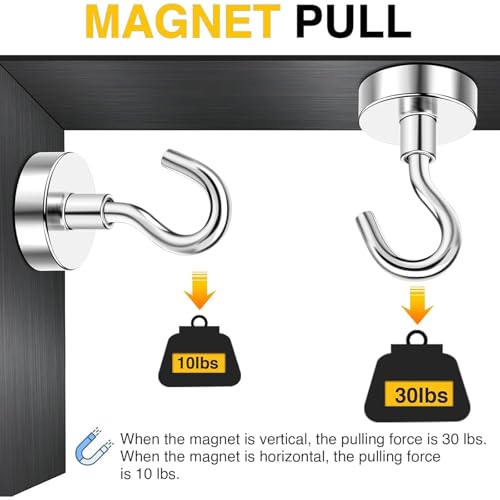 DIYMAG Magnetic Hooks, 30lbs+ Magnet Hook 2026 Cruise Cabin Ship Essentials Heavy Duty Strong Magnets Refrigerator Fridge ...