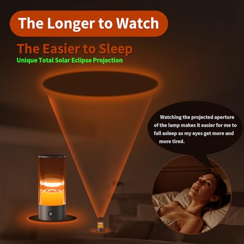 KAFIYA Improving Sleep Table-Night-Light to Relax Mood，Protect Eyes with Bedroom Dimmable-Light，Rechargeable Small Portabl...