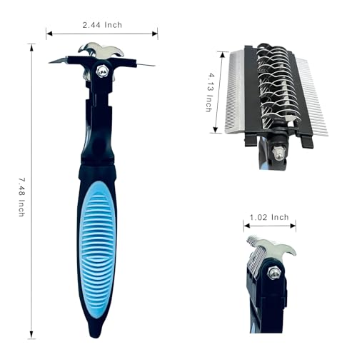 3-in-1 Pet Grooming Brush for Dogs & Cats – Double Sided Deshedding Tool with Stainless Steel Teeth, Detangler Comb & Unde...