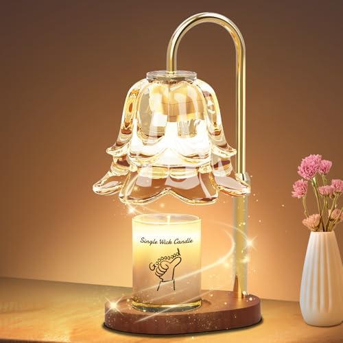 SooFoo Candle Warmer Lamp with Timer, Upgraded Dimmable Wax Melts Warmer for Jar Candles, Height Adjustable Candle Lamp, B...