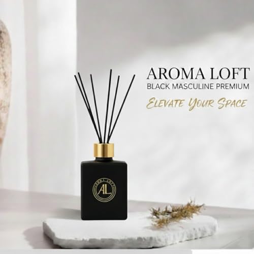Aroma Loft Black Reed Diffusers for Home | Premium Fragrance Diffuser | Reed Diffuser Sticks in Oil Set with Cashmere Vani...