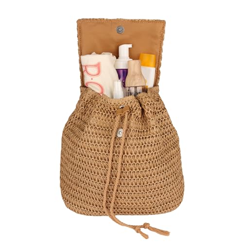 Roxy Spotless Sunnies Backpack | Straw | Beach | Vacation | Travel | Eco-Friendly | Lightweight | Natural