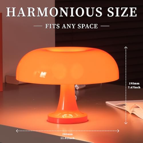 Modern Decorative Table Lamp, Mushroom Cap Design, USB Powered, 3 Lighting Modes, Dimmable, for Bedroom, Living Room Deco...