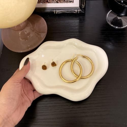 Conviv Ceramic Jewelry Tray,Ring Dish Holder,Perfume Trinket Dish,Key Bowl Vanity Cute Things Room Decor Aesthetic, Birthd...