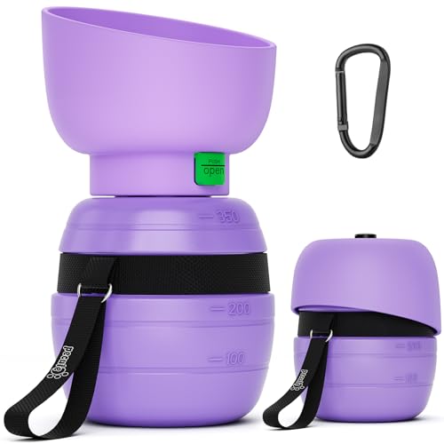 Pecute Portable Dog Water Bottle, 2 in 1 Cat Dog Travel Water Bottle Bowl Leakproof with Double Seal, BPA Free, Lightweigh...