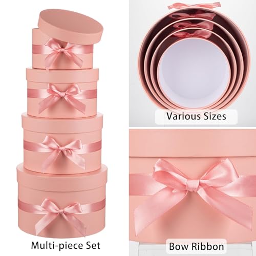 GnFlus Gift Boxes with Lids for Presents Set of 4 for Arrangements Flowers Wedding Birthday Valentines Bridesmaid Christma...