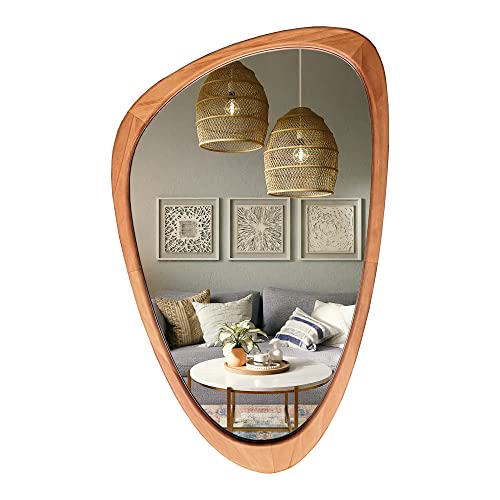 WallBeyond Asymmetrical Mirror, Irregular Wall Mirror, Wall Mirrors Decorative for Bedroom Living Room Entryway Hall, Wood...