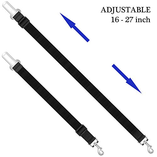 YuCool Dog Seat Belt,4 Piece Set Dog Car Adjustable Seatbelts for Vehicle Nylon Pet Safety Heavy Duty & Elastic Car Harnes...