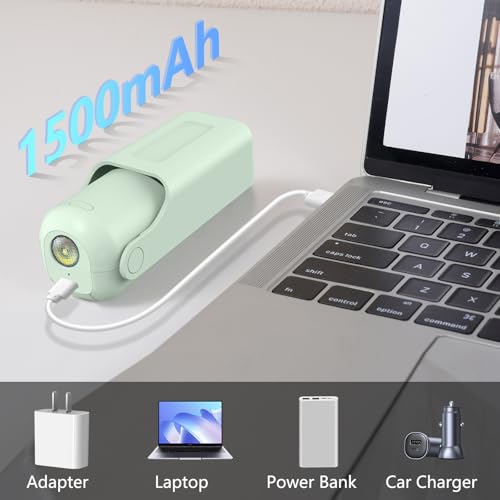 VanSmaGo 3 Pcs Portable Handheld Fans, 3 IN 1 USB-C Rechargeable [10H Working time] Mini Fan with 3 Speed, Flashlight, Lan...