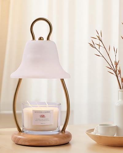 HONGZZI Candle Warmer Lamp with Timer & Dimmer - Electric Candle Light Warmer for Jar Candles, Adjustable Brightness, 2 Re...