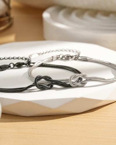 Tarsus Matching Couples Bracelets Love Knot Relationship Jewelry Christmas Birthday Anniversary Valentines Couples Gifts f...