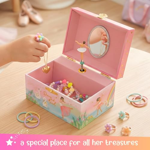 Giggle & Honey® Musical Ballerina Jewelry Box for Girls - Kids Music Box with Spinning Ballerina, Ballet Birthday Gifts fo...