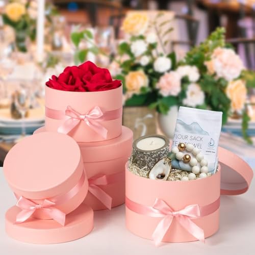 GnFlus Gift Boxes with Lids for Presents Set of 4 for Arrangements Flowers Wedding Birthday Valentines Bridesmaid Christma...