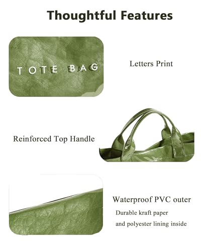 BBIQI PVC Tote Bag for Women Waterproof Plastic Summer Tote Letter Print Hobo Handbag for Beach, Pool, Picnic, Travel & Gift