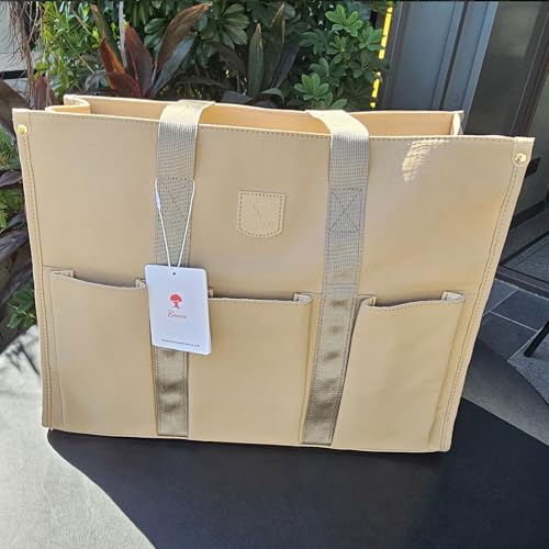 ESVAN Utility Tote Bag with Zip Top Waterproof Teacher Tote Bag for Teacher Work Women Beach