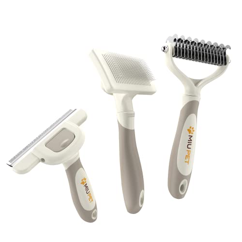 Professional Deshedding Dog Brush Grooming Kits, for Long-Haired Dogs and Cats - Dog Deshedding Brush and Slicker Brush Se...