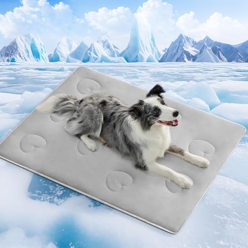 Cooling Blanket for Dogs, Lightweight & Durable Dog Cooling Mat, Q-MAX>0.45 Soft Breathable Pets Comforter for Couch, Bed...