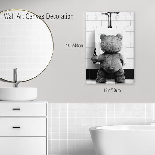 DIHSIEG 12x16 Canvas Wall Art funny bathroom wall art Print Poster Vintage Poster Frameless Floral Can be hung on the Wall...