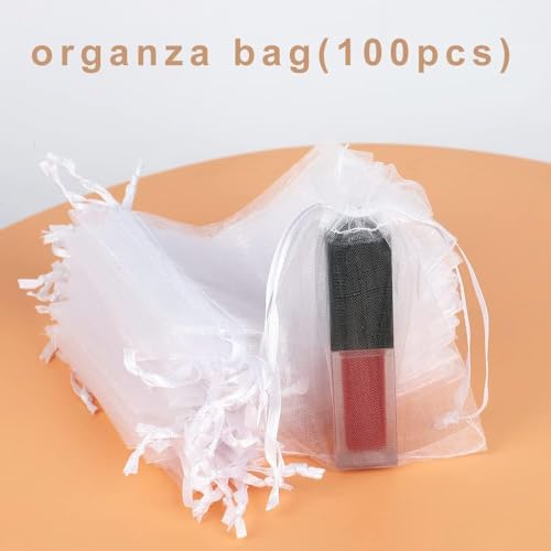 LANXINGYAN Small Organza Bags 3×4 Inches,100 Pcs Small Jewelry Bags Favor Pouches Christmas Candy Wedding Birthday Party (...