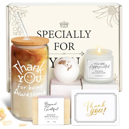 Thank You Gifts for Women, Administrative Professional Day Gifts for Women, Employee Teacher Appreciation Gift Set for Cow...