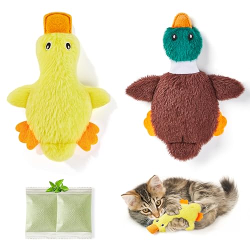 Potaroma Cat Toys Catnip Crinkly Sound 2 Pcs, Mess-Free Stuffless Kitten Toy, Durable Feline Bite Interactive Kicker Toys ...