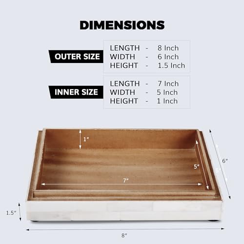 Handicrafts Home Small Decorative Box with Lid – 6x8x1.5” Trinket, Remote Control & Keepsake Memory Box, Decorative Accent...