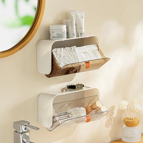 MORNITE Pad Holder for Bathroom,Sanitary Napkins Organizer,Feminine Tampons Storage Day Overnight Cotton Pad Holder, White