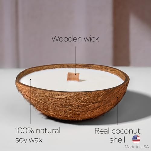 Badalyan Art Studio – Scented Candles Clearance | Coconut Shell Soy Wax Candle with Wooden Wick | Candles for Home Décor |...