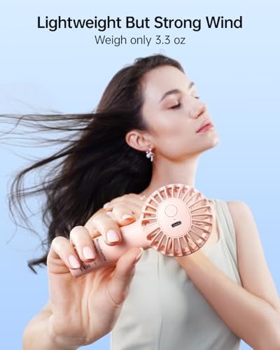 SWEETFULL Mini Portable Fan - Rechargeable Handheld Fan, 3 Speeds Personal Small Hand Gifts for Travel Essentials, Lash, M...